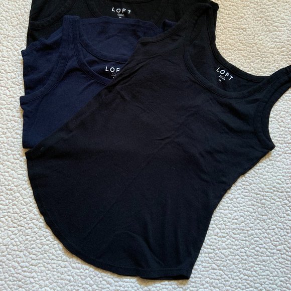 NWOT - LOFT Knit Tank Top - Set of 3 - Picture 3 of 4